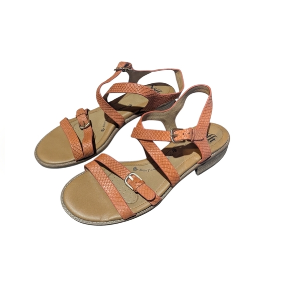 Sofft Nadie II Sandals size 8 Orange Tan Leather Strappy Resortwear Comfy - Picture 2 of 5
